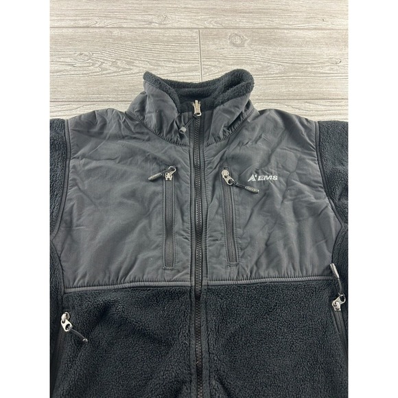 EMS EASTERN MOUNTAIN SPORTS WOMEN'S ZIP FLEECE JACKET SIZE SMALL BLACK THERMAL - Picture 2 of 8